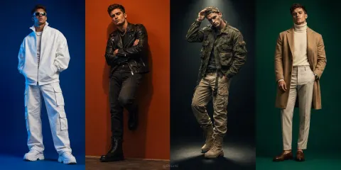 Four Panel Fashion Editorial Grid