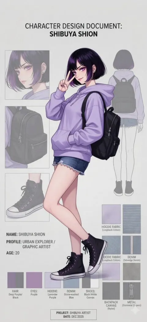 Shibuya Shion Character Design