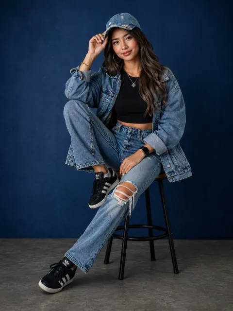 Denim Cool Girl Fashion Editorial