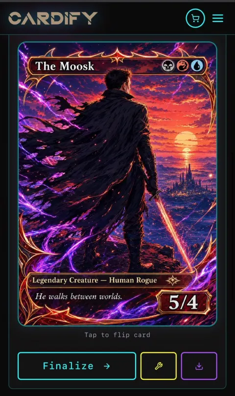 Dark Cyberpunk Card Generator UI