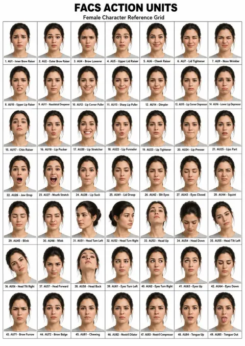 FACS Facial Expression Reference Grid
