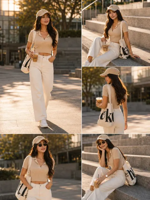Urban Fashion Portrait Golden Hour