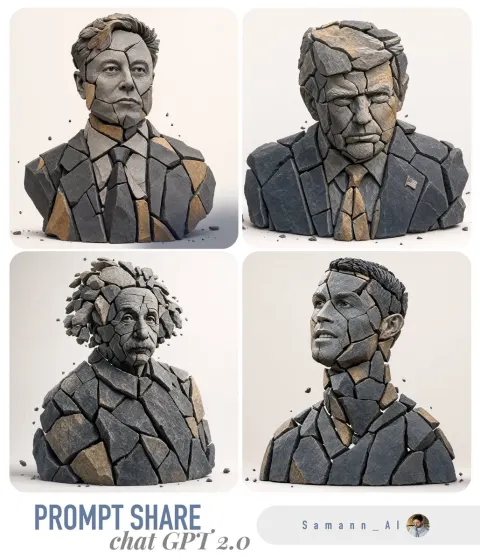 Shattered Stone Surreal Sculpture