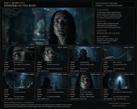 Whispers in the Ruin Storyboard