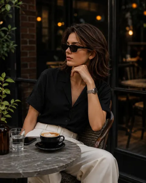 Elegant Café Lifestyle Portrait
