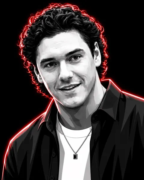 Neon Monochrome Vector Portrait