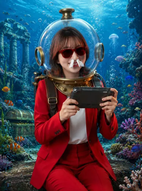 Underwater Retro Diver Gaming