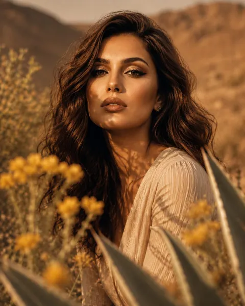 Luxury Desert Beauty Editorial Closeup