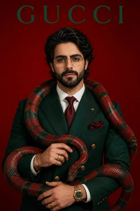 Snake Fashion Editorial Portrait