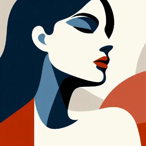 Matisse-Inspired Minimalist Female Model Artwork