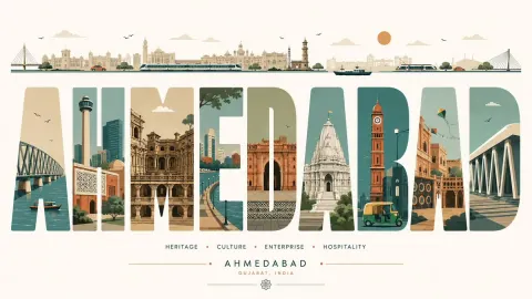 Ahmedabad Letterform Travel Poster