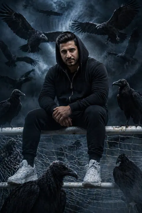 Cinematic Portrait with Vultures