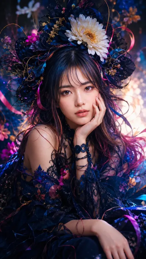 Mystic Nocturnal Garden Portrait