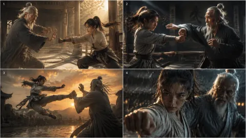 Epic Martial Arts Master Student Duel