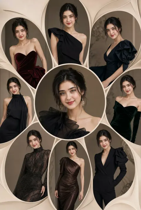 Luxury Couture Floral Collage Portrait