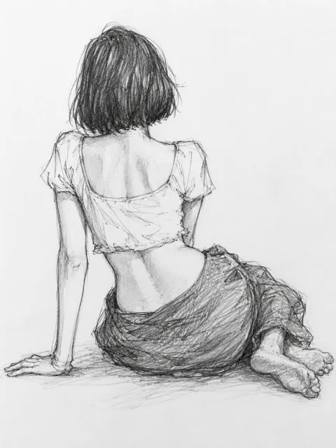 Female Figure Pencil Sketch