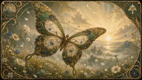 Jeweled Butterfly at Sunrise