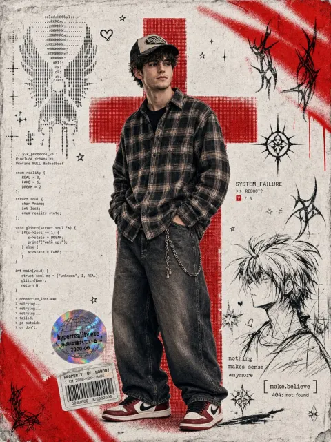Y2K Cyber Grunge Collage Poster