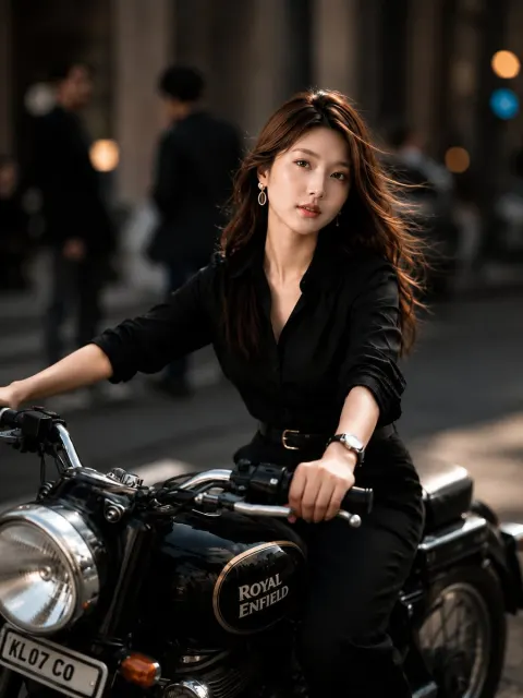 Urban Motorcycle Fashion Portrait