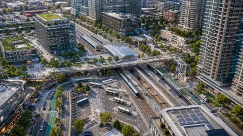 Modern Urban Transit Hub Aerial