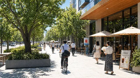 Japanese Summer Street Cafe Scene