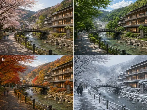 Four Seasons of Onsen Town