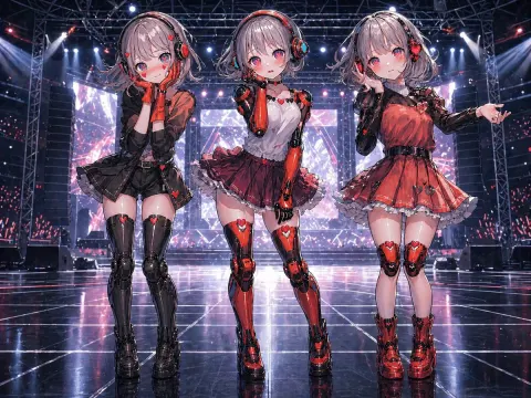 Futuristic AI Idol Trio