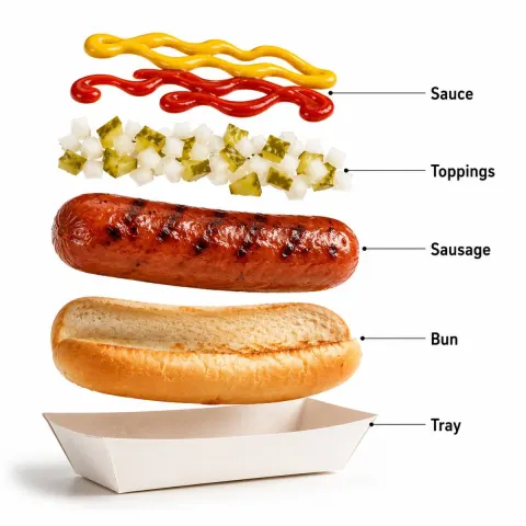 Exploded Hot Dog Infographic