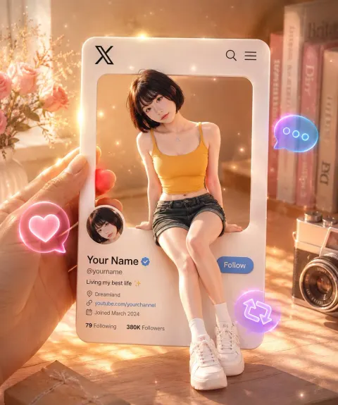 Twitter Style Girl Profile Card