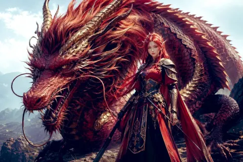 Crimson Dragon & Knight Queen