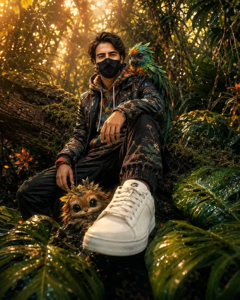 Fantasy Jungle Sneaker Cinematic Portrait