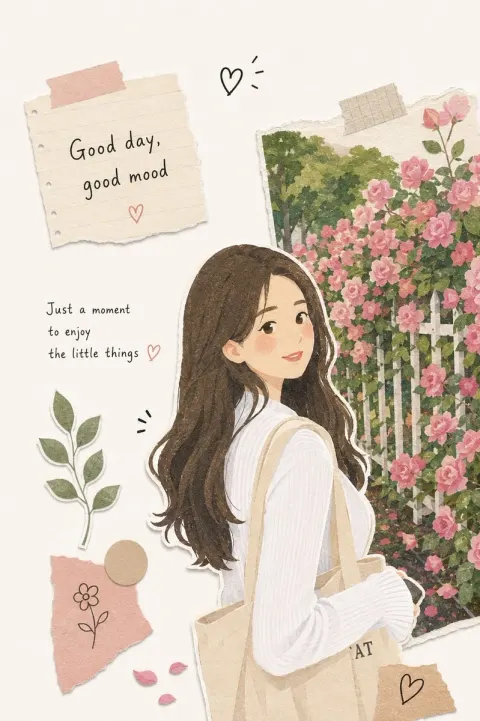 Rose Garden Girl Gentle Smile