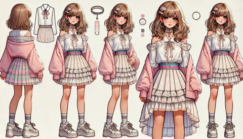 Pastel Lolita Anime Fashion Sheet