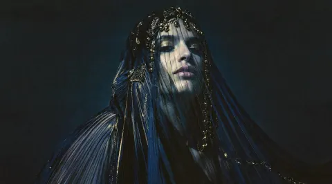 Dark Gothic Veiled Portrait