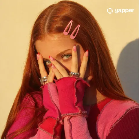 Y2K Red Hair Peekaboo Portrait