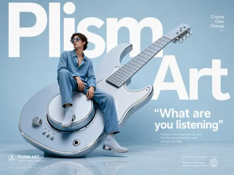 Avant-Garde Guitar Fashion Ad