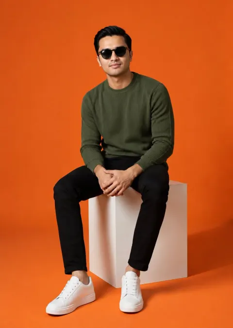 Stylish Male Model Studio Shoot
