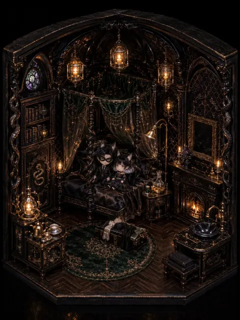 Dark Gothic Miniature Dollhouse