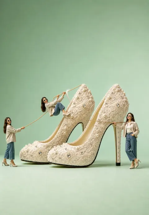 Surreal Miniature Bridal Sandals Ad