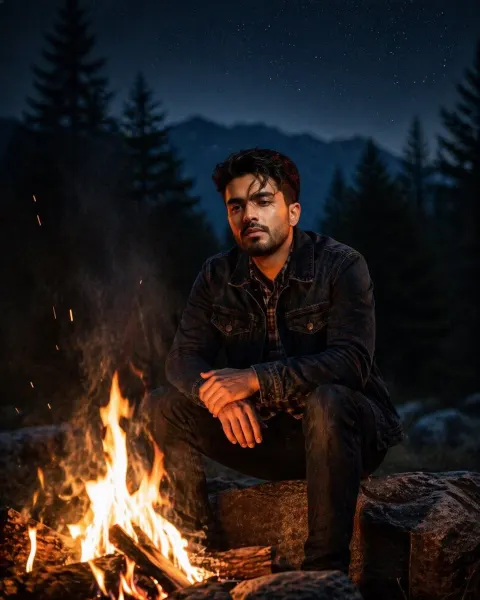 Ultra-Realistic Campfire Cinematic Portrait