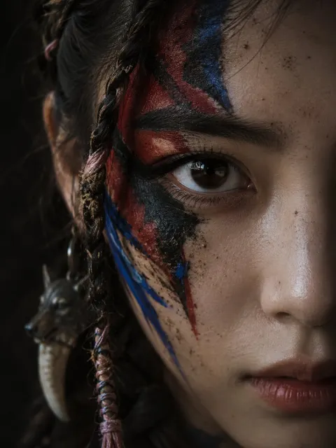 Tribal War Paint Portrait