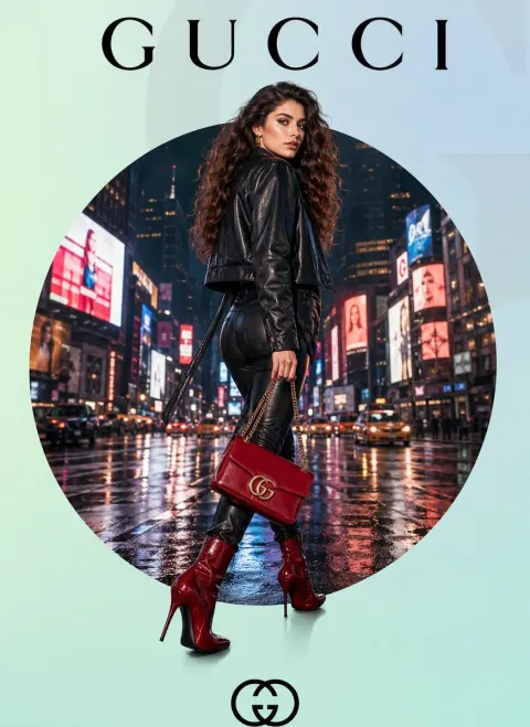 GUCCI Neon Rain Fashion Campaign