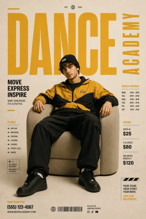 Hip-Hop Dance Academy Minimalist Poster