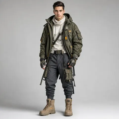 Futuristic Techwear Fashion Portrait