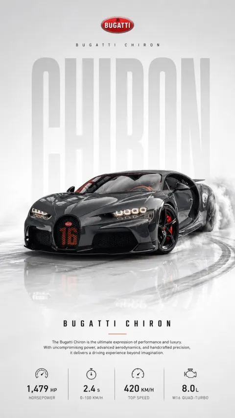Ultra-Clean Drifting Car Poster Design