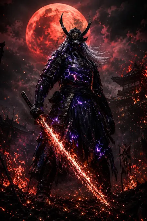 Crimson Moon Demon Samurai