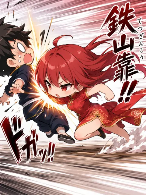 Chibi Girl Fierce Shoulder Strike
