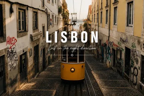 Cinematic Lisbon Vintage Tram Poster