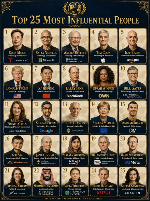 Top 25 Most Influential People Infographic