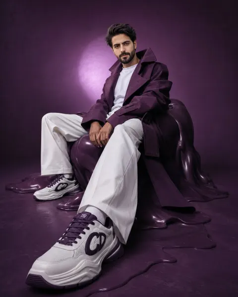 Avant-Garde Purple Fashion Editorial